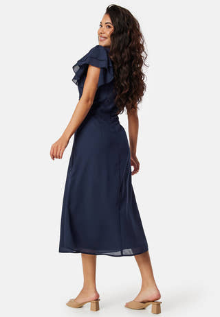 Flounce Sleeve Chiffon Dress