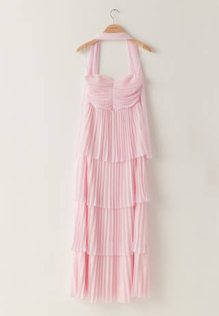 Pleated Bandeau Gown