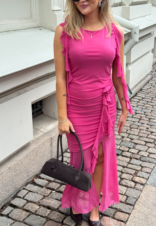 Ruched Frill Ankle Dress