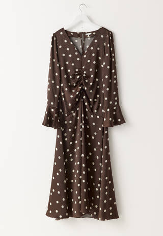 Ruched Front Midi Dress