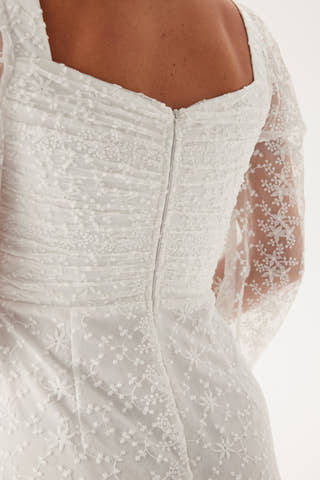 Ruched L/S Short Dress
