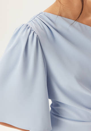 Ruched One Shoulder Gown