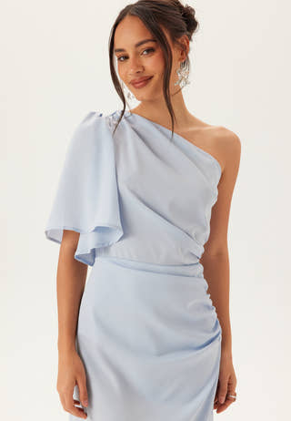 Ruched One Shoulder Midi Dress