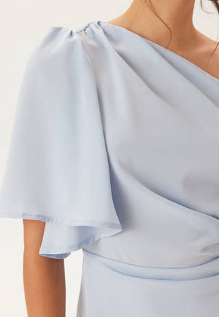 Ruched One Shoulder Midi Dress