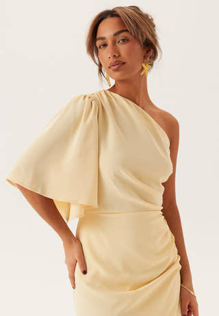 Ruched One Shoulder Midi Dress