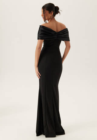 Satin Bow Off Shoulder Gown