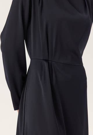 Satin Cowl Neck Midi Dress