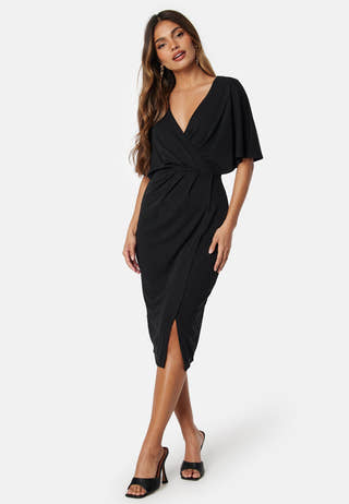 Wrap Slit Midi Dress