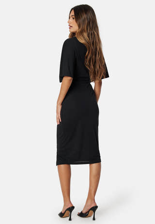 Wrap Slit Midi Dress