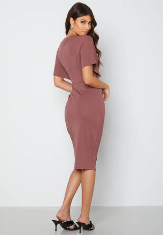 Wrap Slit Midi Dress