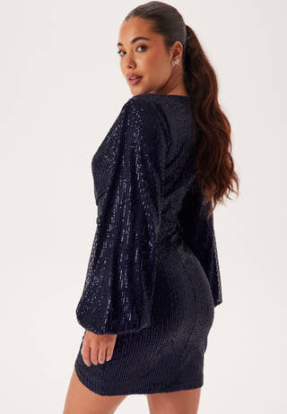 Sequin Wrap Dress