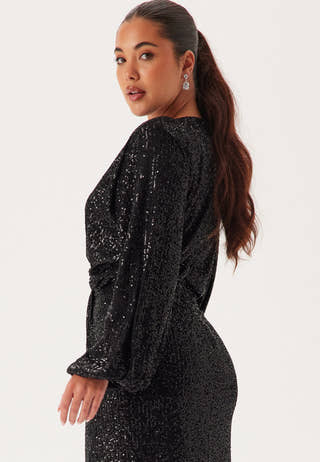 Sequin Wrap Gown