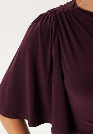 Soft Ruched One Shoulder Midi Dress