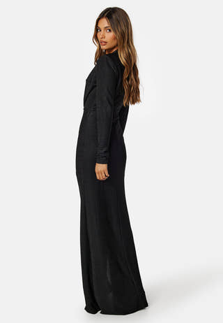 Sparkling Ruched Slit Gown