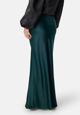 Straight Satin Maxi Skirt