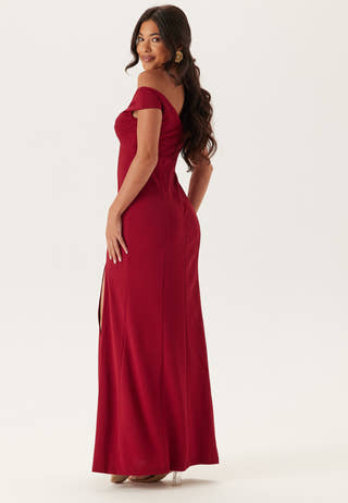 Twist Off Shoulder Gown