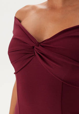 Twist Off Shoulder Gown