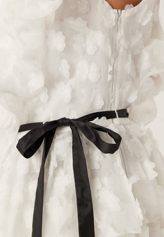 V-neck Frill Floral Dress