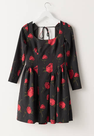 Volume Skirt Long Sleeve Mini Dress