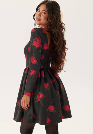 Volume Skirt Long Sleeve Mini Dress