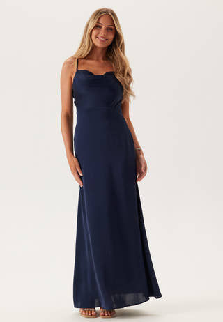 Waterfall Mermaid Satin Gown
