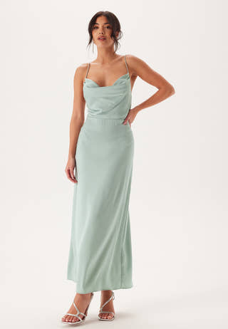 Waterfall Satin Ankle dress