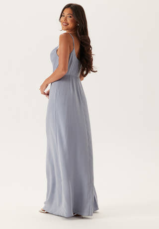Waterfall Slit Satin Gown