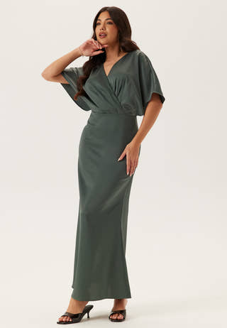 Wrap Satin Ankle Dress