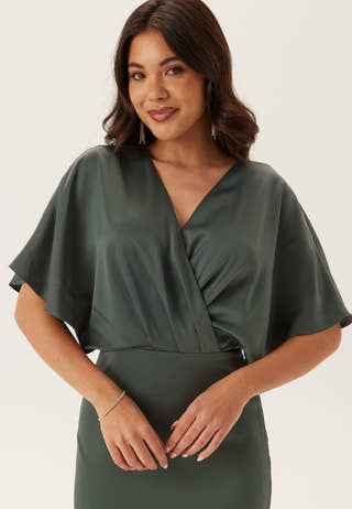 Wrap Satin Ankle Dress