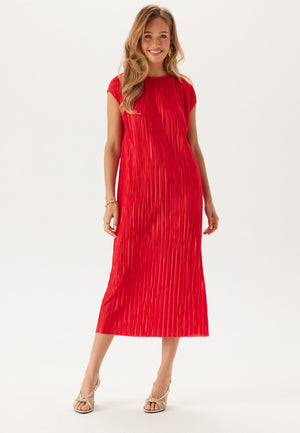 Pleated Cap Sleeve Dress