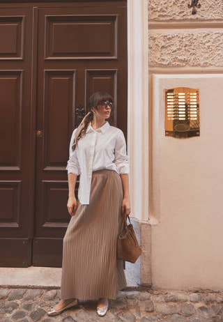Pleated Maxi Skirt