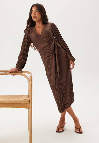 Pleated Wrap Dress