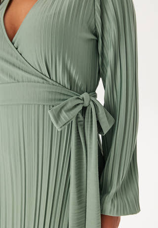 Pleated Wrap Dress