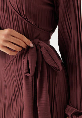 Pleated Wrap Dress