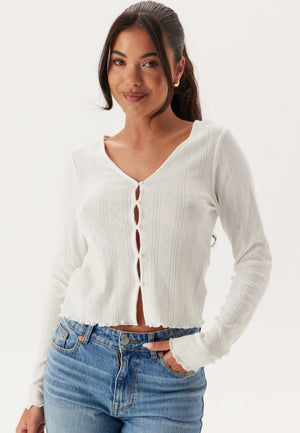 Pointelle Cardigan Top