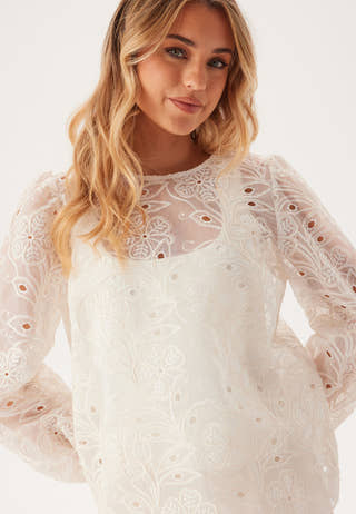 Puff Sleeve Embroidered Blouse