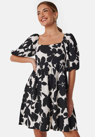 Puff Sleeve Short Dress