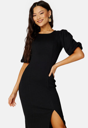 Puff Sleeve Slit Dress