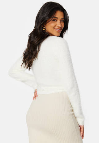 Rachell fluffy knitted wrap top