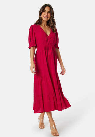 Puff Sleeve Viscose Dress