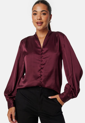 Button Satin Blouse