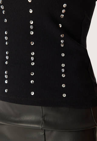 Rhinestone Rib Top