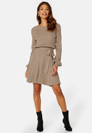 Rib Knitted Skater Dress