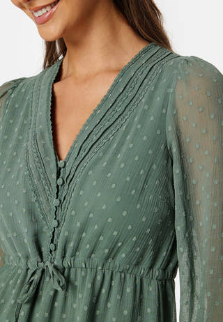 Dobby Dot V-neck Dress
