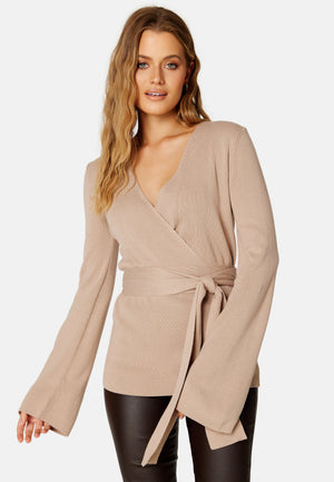 Samantha knitted wrap top