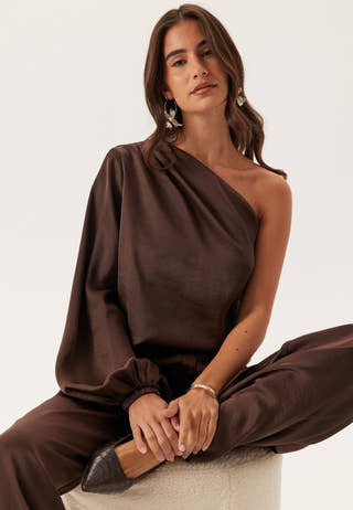 Satin One Shoulder Blouse
