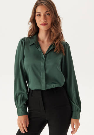 Satin Puff Sleeve Shirt