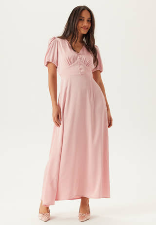 Satin Short Sleeve Maxi Dress