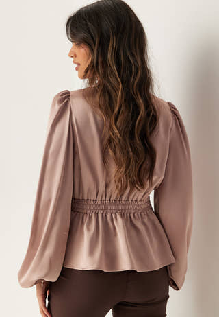 Satin V-neck Blouse