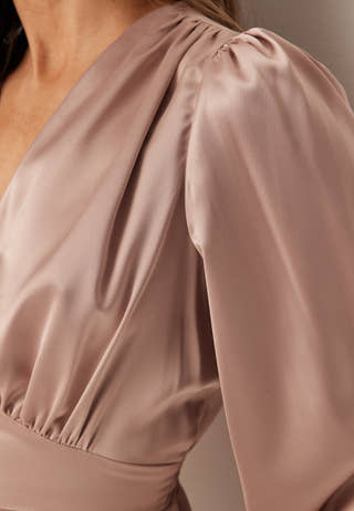 Satin V-neck Blouse